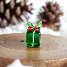 画像2: 【The Joy Luck Club】クリスマスプレゼント　グリーン　20mm  プレゼント　ギフト　ガラス製　オブジェ　クリスマス　ミニチュア (2)