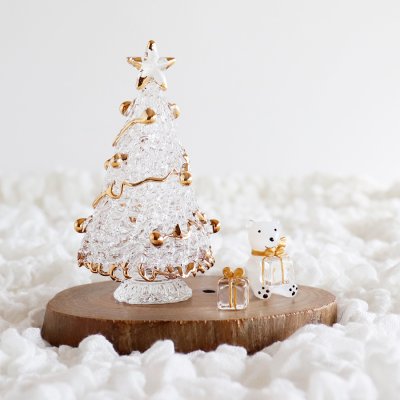 画像1: 【The Joy Luck Club】スパンツリー　クリスマスツリー  H10cm　ゴールド　ガラス製　オブジェ　クリスマス　ミニチュア 