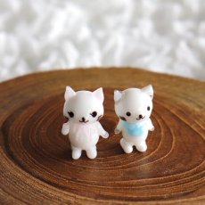 画像6: 【The Joy Luck Club】ピンクリボン　白猫　ネコ　　ねこちゃん　ガラス製　オブジェ　ミニチュア (6)