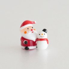 画像2: 【The Joy Luck Club】サンタさん雪だるまと一緒　スノーマン　ガラス製　オブジェ　クリスマス　ミニチュア (2)