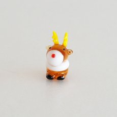画像2: 【The Joy Luck Club】おすわりトナカイ （黄角）　20mm  ガラス製　オブジェ　クリスマス　ミニチュア  (2)