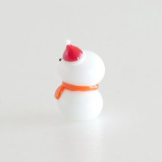 画像3: 【The Joy Luck Club】スノーマン　レッド　オレンジマフラー 　25mm  赤ニット帽　雪だるま　ガラス製　オブジェ　クリスマス　ミニチュア  (3)