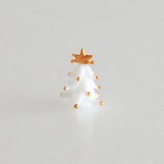 画像2: 【The Joy Luck Club】ホワイト＆ゴールド　ツリー　20mm  　ガラス製　オブジェ　クリスマス　ミニチュア (2)