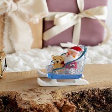 画像1: 【The Joy Luck Club】サンタのソリ　アイススレッジ　クリアブルー　40mm  そり　雪の結晶　ミニチュア　オブジェ　クリスマス (1)