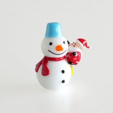 画像2: 【The Joy Luck Club】抱きつきサンタ　スノーマン　40mm　ガラス製　オブジェ　クリスマス　ミニチュア (2)