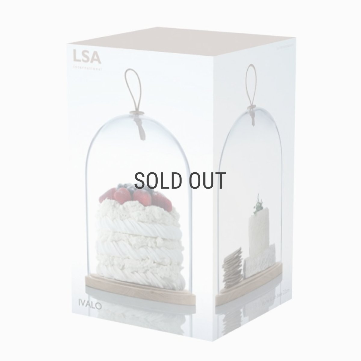 画像3: 【LSA】IVALO  ガラスドーム　22cm ガラス製 木 ケーキドーム レザー Ivalo Dome & Ash Base Clear 箱入り ハンドメイド ポーランド製 (3)