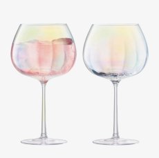 画像8: 【LSA】PEARL 　ゴブレット　ワイングラス　650ml 2個セット　吹きガラス　 Balloon Goblet 　 Mother of Pearl　  箱入り ハンドメイド ポーランド製 (8)