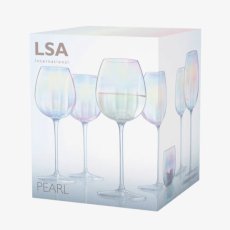 画像10: 【LSA】PEARL ワイングラス　325ml 4個セット 吹きガラス　Pearl White Wine Glass x 4 Mother of Pearl LSA International  箱入り ハンドメイド ポーランド製 (10)