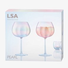 画像9: 【LSA】PEARL 　ゴブレット　ワイングラス　650ml 2個セット　吹きガラス　 Balloon Goblet 　 Mother of Pearl　  箱入り ハンドメイド ポーランド製 (9)