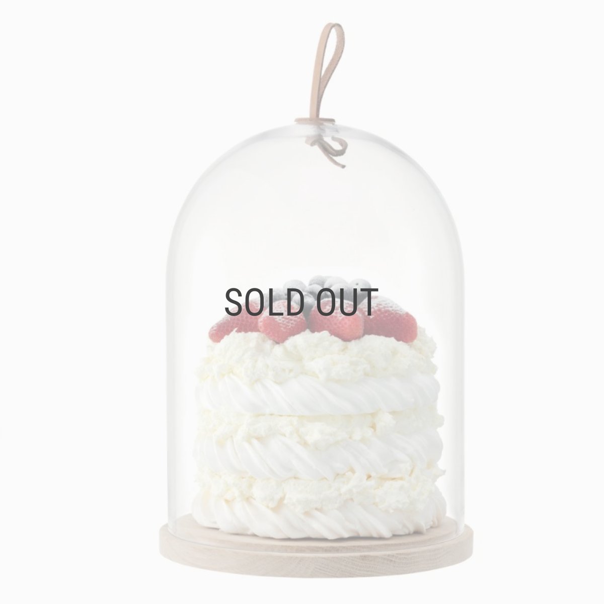 画像2: 【LSA】IVALO  ガラスドーム　22cm ガラス製 木 ケーキドーム レザー Ivalo Dome & Ash Base Clear 箱入り ハンドメイド ポーランド製 (2)