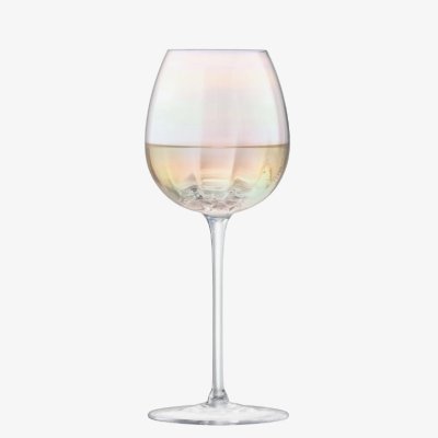 画像1: 【LSA】PEARL ワイングラス　325ml 4個セット 吹きガラス　Pearl White Wine Glass x 4 Mother of Pearl LSA International  箱入り ハンドメイド ポーランド製