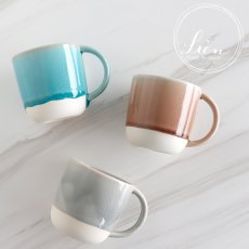 画像3: 【Lien】リヤン　グラデーション マグカップ　ピンク　グレー　ターコイズ　陶器　磁器 (3)