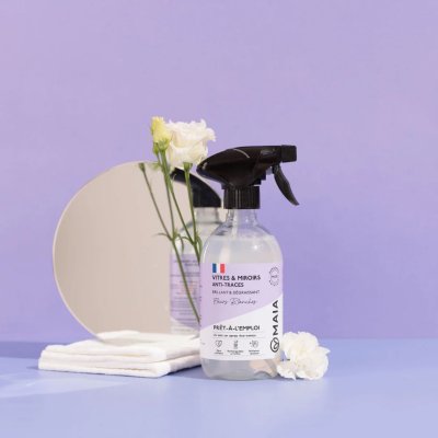 画像2: 【MAIA】 ガラス&ミラークリーナー ホワイトフラワーの香り 500ml | 窓・鏡用洗剤 拭き跡ゼロ 植物由来成分 マイア フランス製