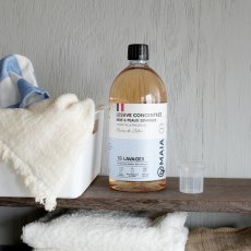 画像1: 【MAIA】　ランドリーソープ ベビー＆敏感肌用 1000ml コットンフラワーの香り｜ 洗濯洗剤 液体 赤ちゃん用 アレルゲンフリー 計量カップ付き マイア フランス製  (1)