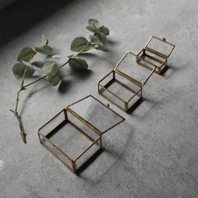 画像3: 【MALAIKA】長方形　ガラスケース　インテリアに　小物入れ　（S・M・L）　インド製　アンティーク調