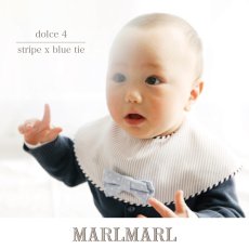 画像1: 【 MARL MARL】マールマール　スタイ　dolce 4 stripe x blue tie  bib　ベビー用品　 (1)