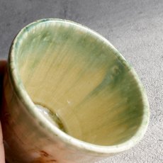 画像8: 【南楽窯】美濃焼  織部流し　湯呑み　小鉢    日本製  φ8.5cm (8)
