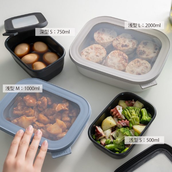 MEPAL】メパル サーキュラ レクタンギュラー 浅型 L サイズ 2000ml