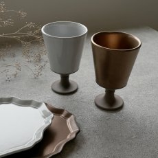 画像3: 【Chouette】シュエット　カップ　 ブロンズ　ホワイト　ワイングラスみたいなカップ　黒土　Des Pre　日本製　美濃焼 (3)