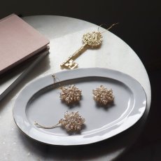 画像1: 【 MNM 】スノーフレーク ３個セット　ゴールド　　 4.8cm  Snow Flake　雪の結晶　グリッター　Gold クリスマス　ハンギング　オーナメント　クリスマスツリー　デコレーション　インテリア (1)