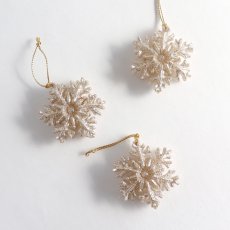 画像4: 【 MNM 】スノーフレーク ３個セット　ゴールド　　 4.8cm  Snow Flake　雪の結晶　グリッター　Gold クリスマス　ハンギング　オーナメント　クリスマスツリー　デコレーション　インテリア (4)