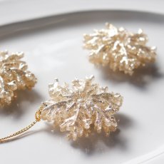 画像5: 【 MNM 】スノーフレーク ３個セット　ゴールド　　 4.8cm  Snow Flake　雪の結晶　グリッター　Gold クリスマス　ハンギング　オーナメント　クリスマスツリー　デコレーション　インテリア (5)