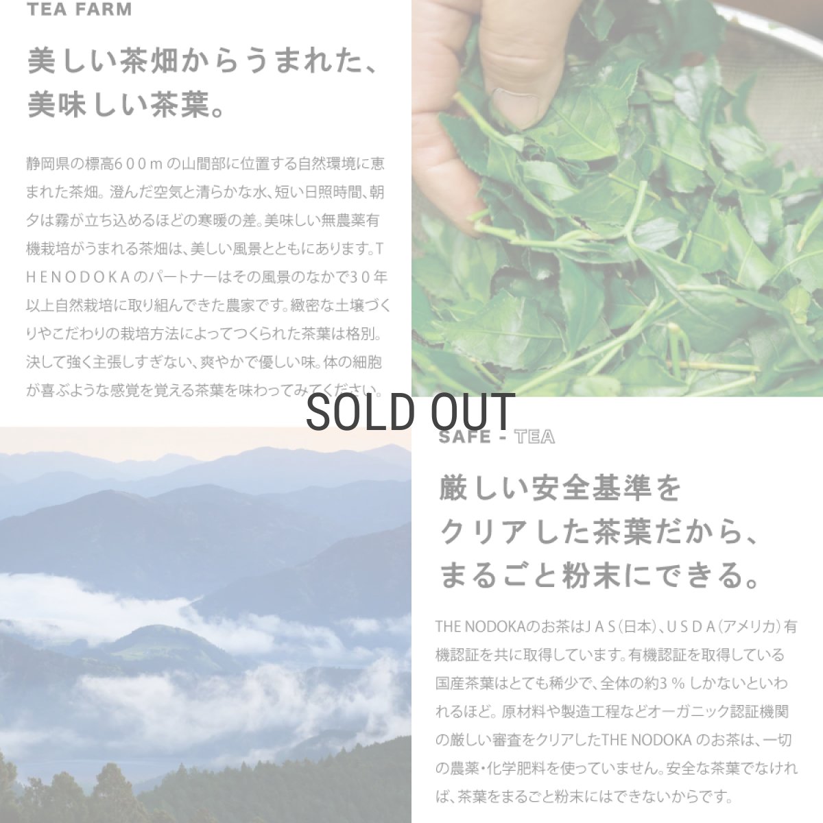 画像5: 【THE NODOKA】オーガニック日本茶パウダー 全種類お試しセット 12g（2g×6本）特選抹茶・抹茶・煎茶・玄米茶・ほうじ茶・和紅茶　 有機JAS認証 静岡 日本産 (5)