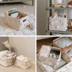 画像3: 【Pehr】 ペア ポンポンストレージ　Hide Away caddy (SS)　ハイドアウェイ　キャディー　28x16x20cm 角型　布製ストレージ　キャンパス地　物入れ　おもちゃ入れ　収納　バッグ　インド製　カナダ (3)