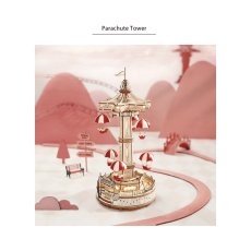 画像3: 【Rolife】パラシュートタワー　 Parachute Tower 　音楽とともに動く　３D　木製パズル　30cm DIY 　ミニチュア模型 (3)