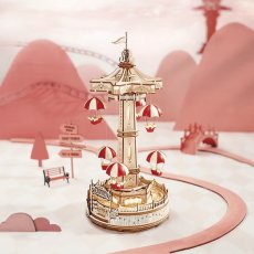 画像1: 【Rolife】パラシュートタワー　 Parachute Tower 　音楽とともに動く　３D　木製パズル　30cm DIY 　ミニチュア模型 (1)