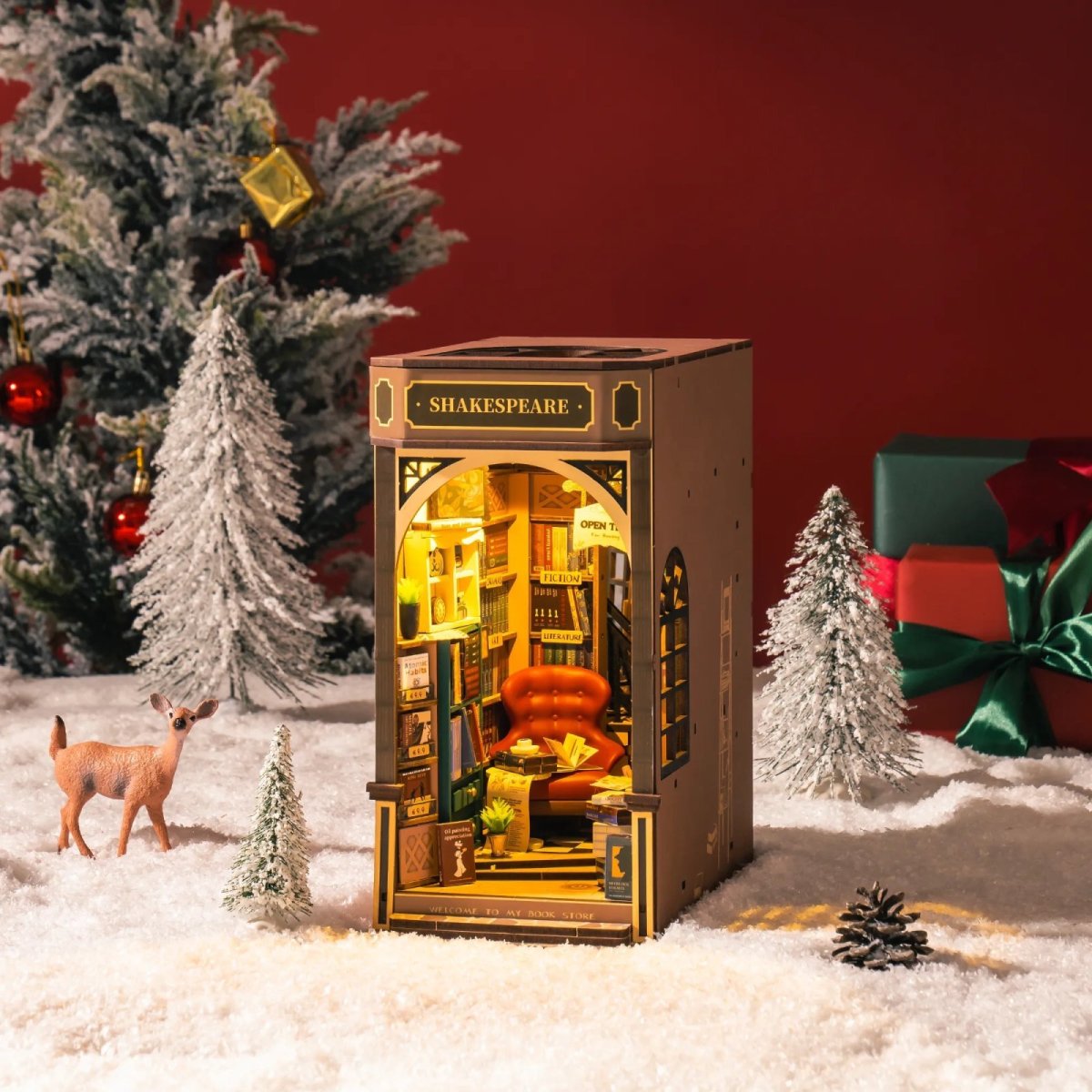 画像8: 【Rolife】パリのコーナー書店　Book Nook　ブックヌーク　ウッドパズル　ミニチュア　ブックエンド 　DIY (8)