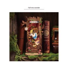 画像3: 【Rolife】Fall into wonder  不思議の世界に　Book Nook　ブックヌーク　英語版説明書　ウッドパズル　ミニチュア　ブックエンド  (3)