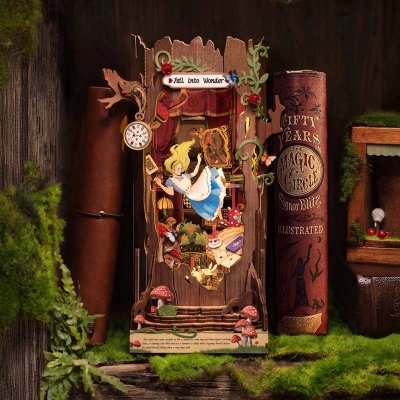 画像1: 【Rolife】Magic Fantasy Corner  マジックファンタジーコーナー Book Nook　ブックヌーク　英語版説明書　ウッドパズル　ミニチュア　ブックエンド DIY