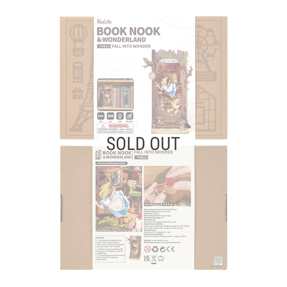 画像13: 【Rolife】Fall into wonder  不思議の世界に　Book Nook　ブックヌーク　英語版説明書　ウッドパズル　ミニチュア　ブックエンド  (13)
