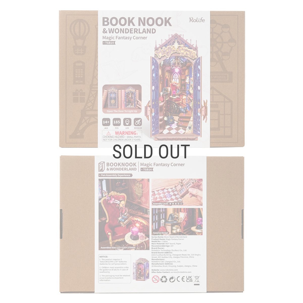 画像8: 【Rolife】Magic Fantasy Corner  マジックファンタジーコーナー Book Nook　ブックヌーク　英語版説明書　ウッドパズル　ミニチュア　ブックエンド DIY (8)