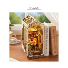 画像3: 【Rolife】 Holiday Café　ホリデーカフェ  Book Nook　ブックヌーク　英語版説明書　ウッドパズル　ミニチュア　ブックエンド  DIY (3)