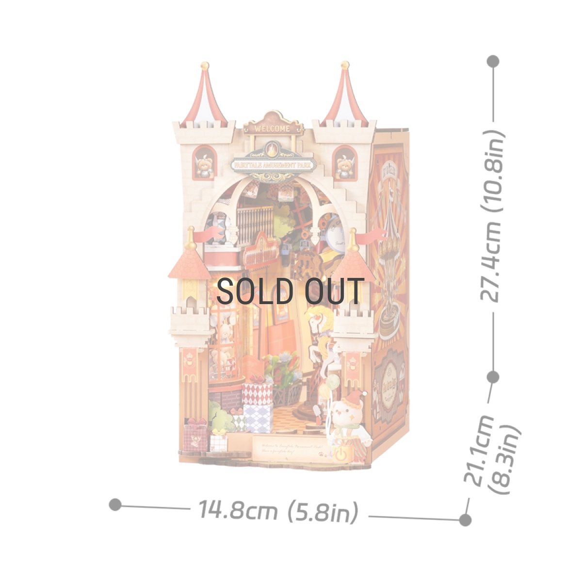 画像6: 【Rolife】 Fairytale Amusement Parkフェアリーテイル遊園地　Book Nook　ブックヌーク　英語版説明書 ウッドパズル　ミニチュア　ブックエンド DIY (6)