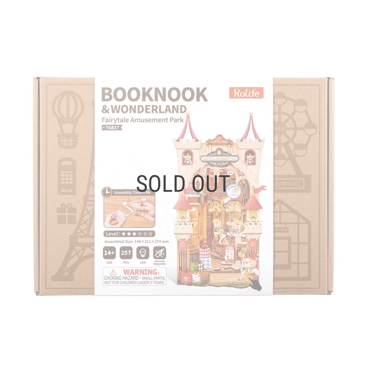 画像8: 【Rolife】 Fairytale Amusement Parkフェアリーテイル遊園地　Book Nook　ブックヌーク　英語版説明書 ウッドパズル　ミニチュア　ブックエンド DIY (8)