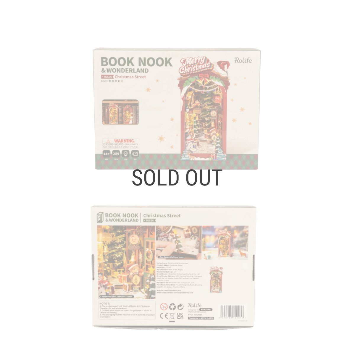 画像6: 【Rolife】クリスマスの街　Christmas Street  Book Nook　TGC06 ブックヌーク　ウッドパズル　ミニチュア　ブックエンド  DIY (6)