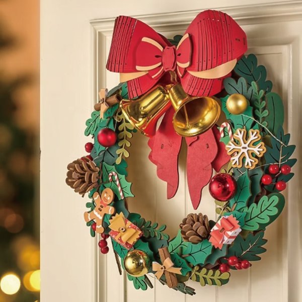 お値下げです！手作りクリスマスリース!! Rolife】クリスマスリース Christmas Wreath DIY ミニチュア 木製