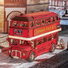 画像1: 【Rolife】ロンドンバス　London Bus  ３D　木製パズル　DIY 　ミニチュア模型 (1)