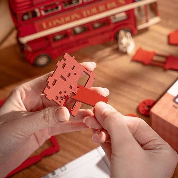 Rolife】ロンドンバス London Bus 3D 木製パズル DIY ミニチュア模型