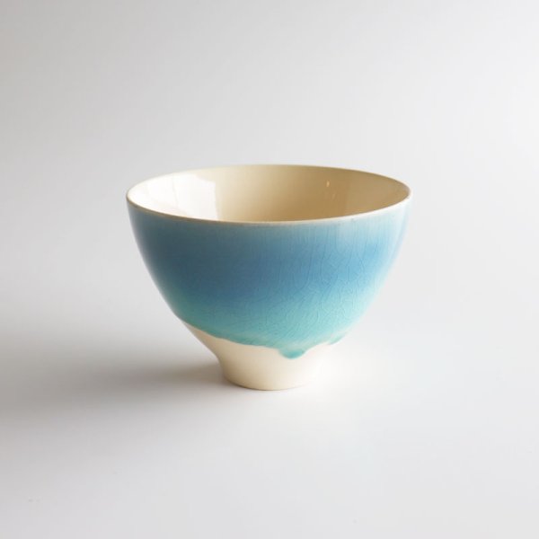 SAKUZAN】-藍- グラデーション 碗 茶碗 ターコイズ ボール カップ お碗