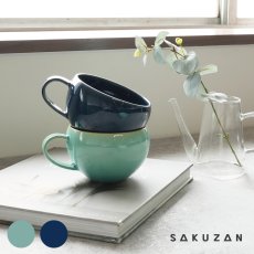 画像1: 【SAKUZAN】-藍-　マグカップ　スープカップ　ターコイズ　ネイビー　作山窯　日本製　美濃焼　釉薬 (1)
