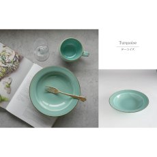 画像3: 【作山窯-SAKUZAN-】藍 -ai-　パスタ皿　φ21.5cm ターコイズ　ネイビー リムボウル　日本製 (3)