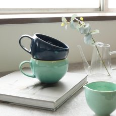 画像3: 【SAKUZAN】-藍-　マグカップ　スープカップ　ターコイズ　ネイビー　作山窯　日本製　美濃焼　釉薬 (3)