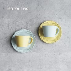 画像1: 【GIFT COLLECTION】C　SAKUZAN DAYS　Sara　カップ&ソーサー ペアセット　イエロー　ターコイズ　新生活　母の日　ギフト　Stripe Cup&Saucer　コーヒーカップ/サラ/カフェ/磁器/日本製/陶器　ギフトコレクション (1)