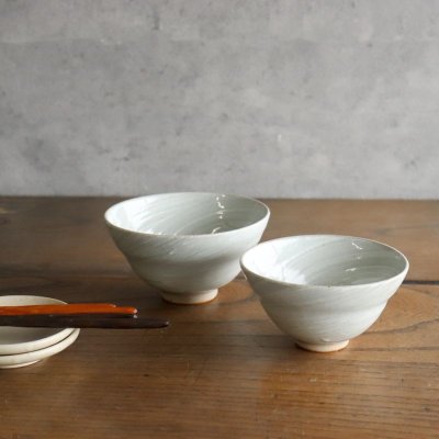 画像1: 【作山窯-SAKUZAN-】趣　夫婦茶碗　イッチン 作山窯　 陶器 日本製