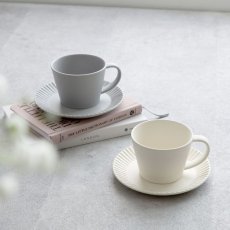 画像2: 【GIFT COLLECTION】B　SAKUZAN DAYS　Sara　カップ&ソーサー　スプーン　セット　新生活セット　ギフト　クリーム　グレー　Stripe Cup&Saucer　コーヒーカップ/サラ/カフェ/磁器/日本製/陶器　ギフトコレクション (2)