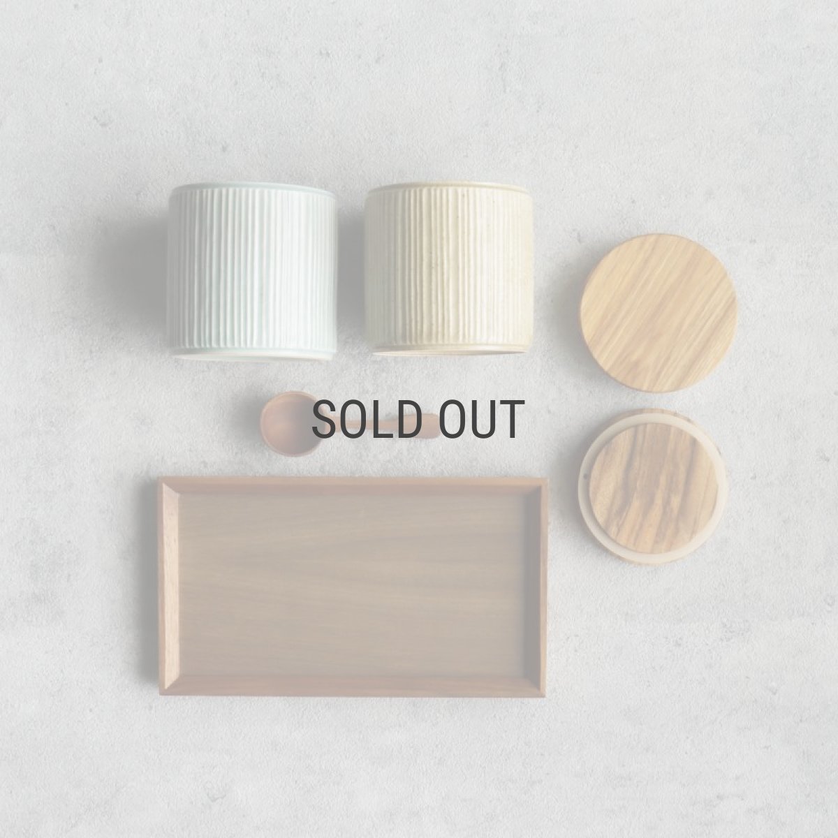 画像3: 【GIFT COLLECTION】L　キャニスター セット　スプーン　チーク　トレー　しのぎ 　美濃焼　磁器　日本製　陶器　 (3)